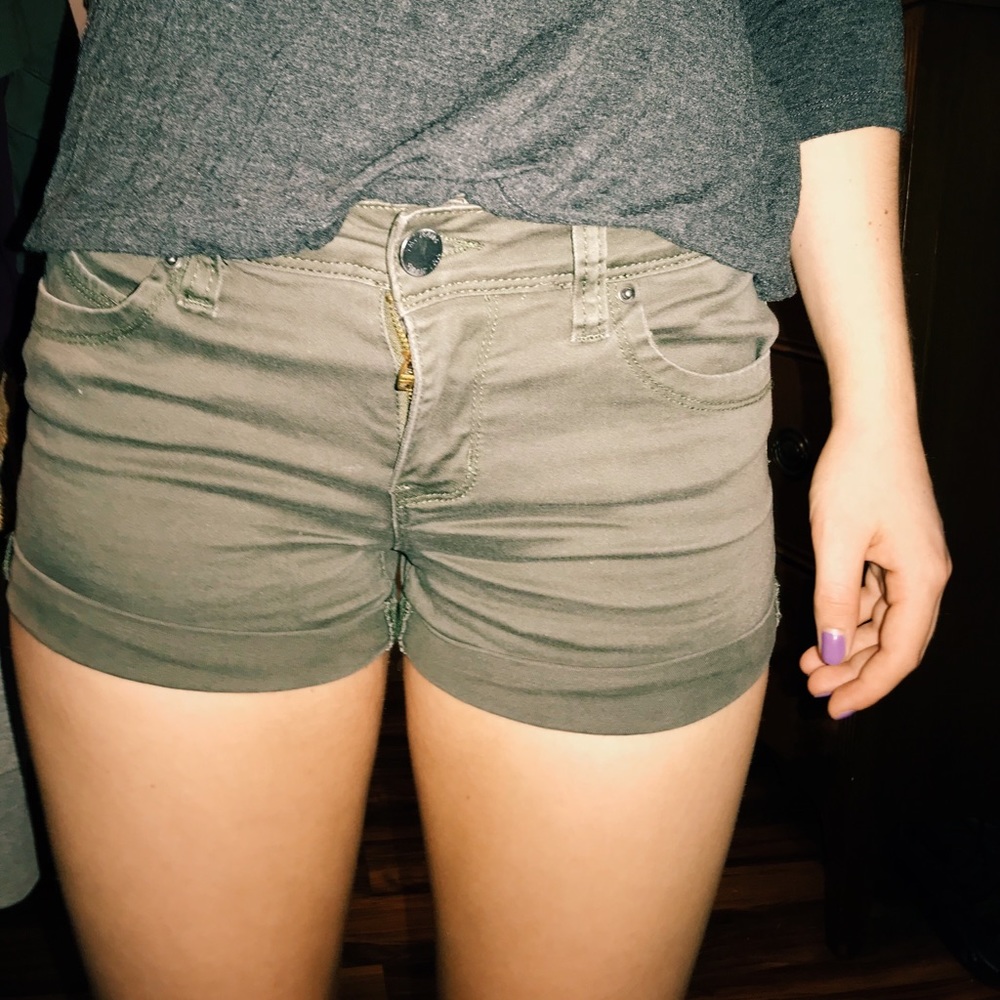 Olive green shorts!